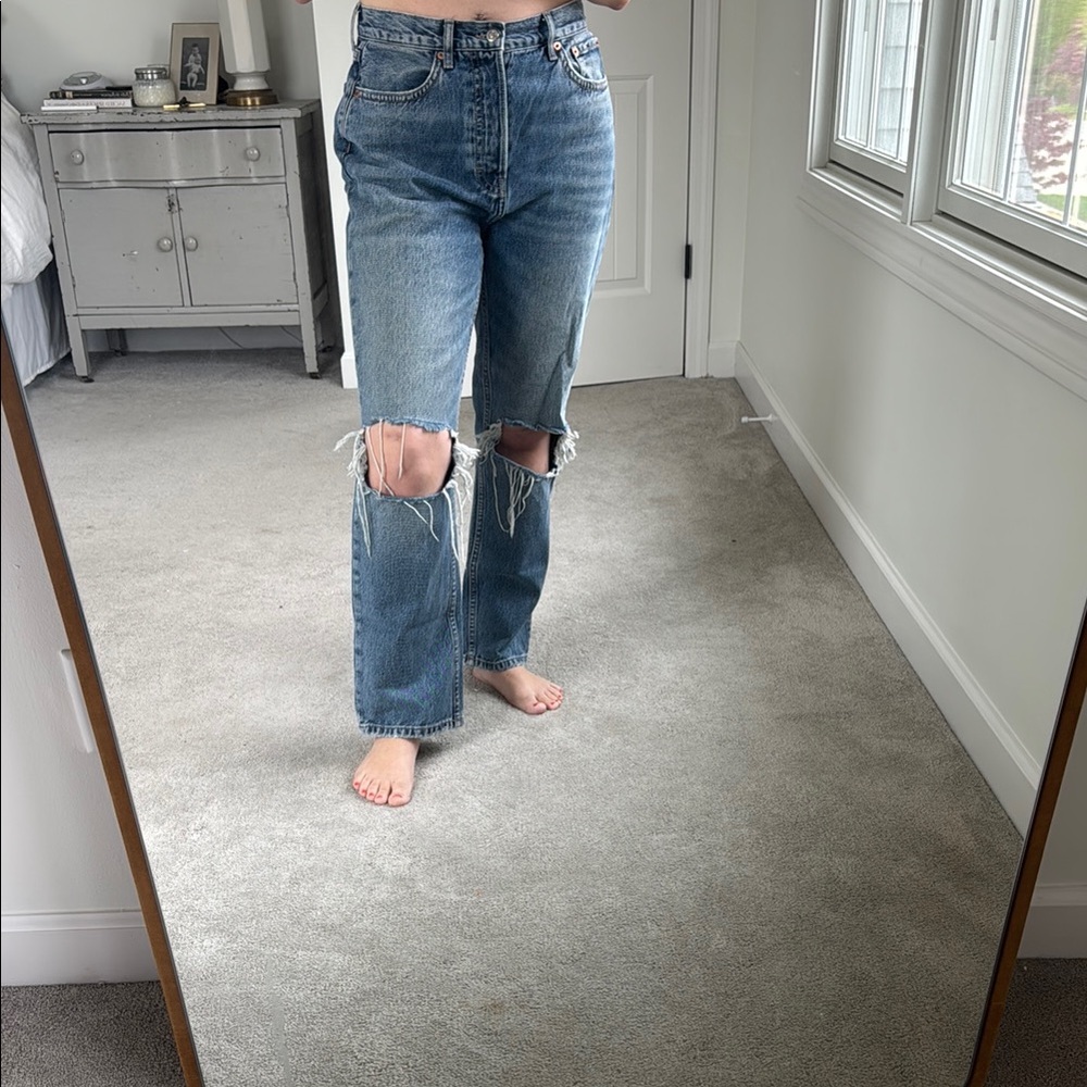 Topshop Blue Distressed Jeans